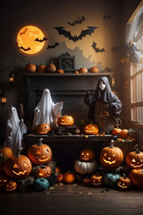 A spooky background with Halloween element.