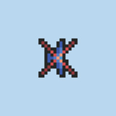 Obraz premium this is volume icon in pixel art with blue color and blue background this item good for presentations,stickers, icons, t shirt design,game asset,logo and your project.