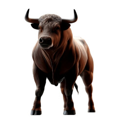 Bull strong isolated on white. Generative AI
