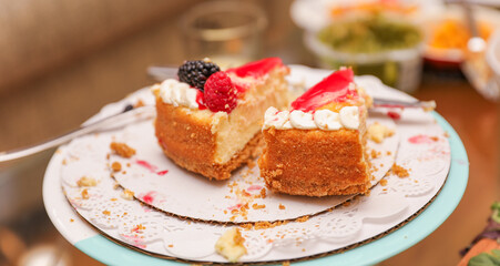 Charcuterie and dessert dinner. Symbolizing communal sharing, diverse flavors, unity through culinary delights