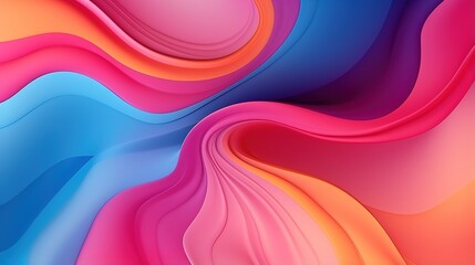 Obraz premium Abstract Swirling Color: A vibrant and captivating abstract design features a mesmerizing swirling pattern of pink, blue, and orange hues.