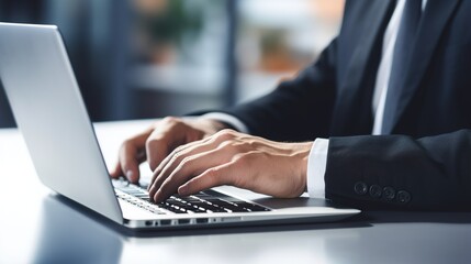 Person typing on laptop. generative ai