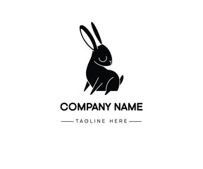Rabbit or Bunny logo template and animal icon design. Vector illustration.