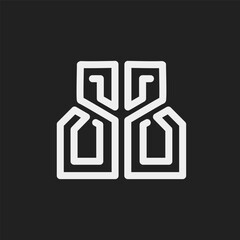 mirror style B letter logo vector template design