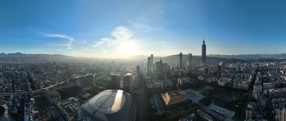 Obraz premium Domed stadium in Taipei city.