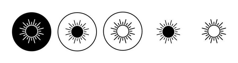 Sun icon set. Brightness Icon vector