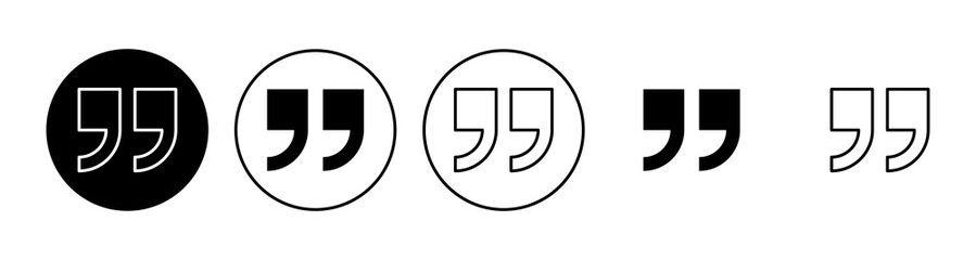 Quote icon set. Quotation mark symbol.