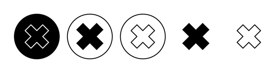 Close icon set. Delete icon vector. cross sign