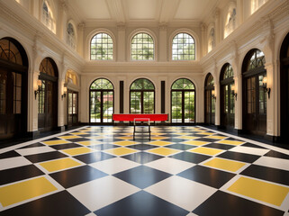 interior of a Mansion with marble floors