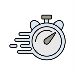 quick time icon, speed time vector icon isolated vector illustration on white background