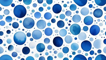 Blue and white bubbles watercolor pattern