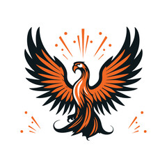 Phoenix Logo Illustration Vector Design Template