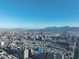 Aerial photography in Taipei city.