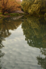 Reflexiones en el agua ,reflejos ,lago, acuático, río, paisaje, naturaleza, cielo, árbol, bosque, azul, verde, calma, nube, espejo, arroyo, césped, hermoso, otoñal, al aire libre