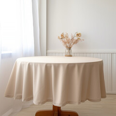  Tablecloth on oval shape table