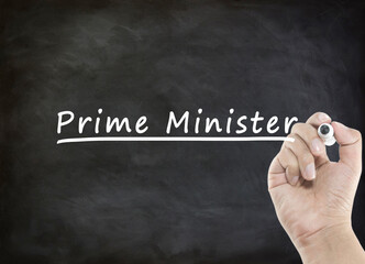 Prime Minister Wording with Hand Writing
