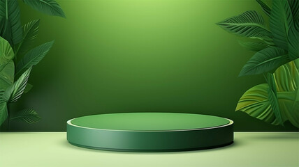 stage with green curtains