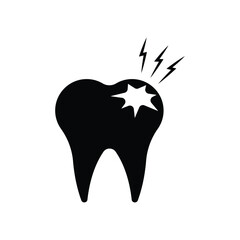 Unhealthy tooth icon design. Dentist Stomatology Unhealthy Tooth. isolated on white background. vector illustration