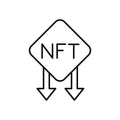NFT price decreasing icon design. isolated on white background. vector illustration