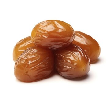 dried marrons glace isolated on white