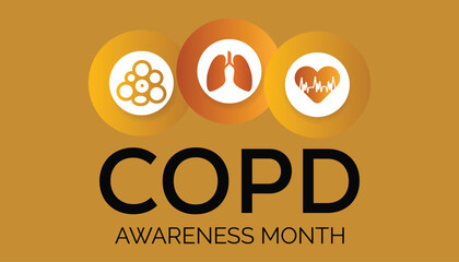 Vector illustration on the theme of National COPD (Chronic Obstructive Pulmonary Disease) Awareness month is observed every year in during November.