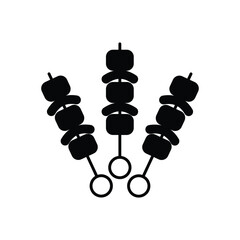 BBQ skewers icon design. Shashlik on a skewer icon. Isolated on a white background. 