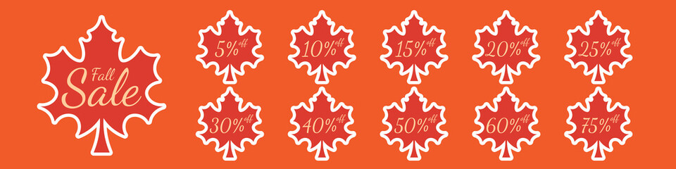 Fall Sale Vector Sticker Tag