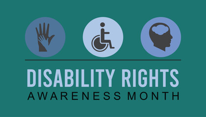 Vector illustration on the theme of Disability rights awareness month observed each year during November banner, Holiday, poster, card and background design.