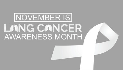 Vector illustration on the theme of Lung Cancer Awareness Month is observed every year in during November.