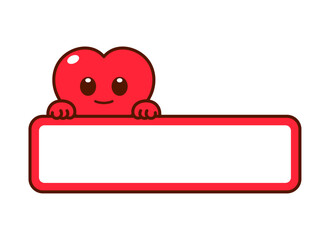 Cute Heart Character Vector Label