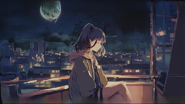 Up to 4K resolution,  A girl in deep thought, Generative AI with blender