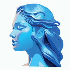 Profile of a beautiful woman, stylish vector image of a girl in profile
