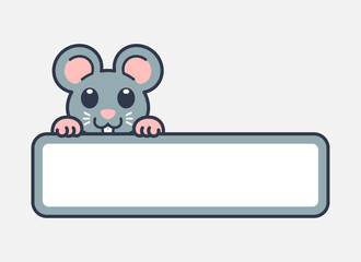 Cute Mouse Vector Label