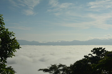 Clouds over the mountain