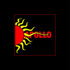Apollo the god of light vector typo monogram. Apollo icon.