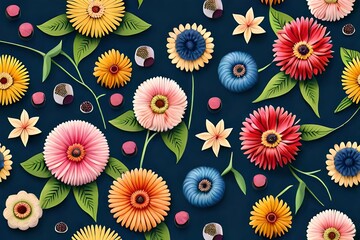 Fototapeta na wymiar seamless floral pattern. generated by AI tool
