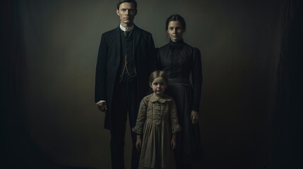 Naklejka premium A timeless vintage family portrait.