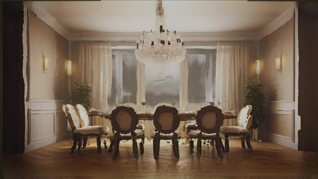 Up to 4K resolution, Luxuriously furnished living room, Generative AI with blender