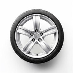 Obraz premium Car wheel in white background