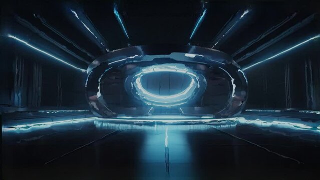Up to 4K resolution, corridors of the cyber world, Generative AI with blender