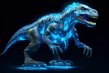A t-rex in the dark background. (Generative AI)