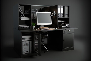 Office Interior on a Dark Place
