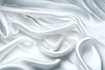 Wavy white cloth abstract background. Generative AI.