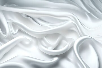 Obraz premium Wavy white cloth abstract background. Generative AI.