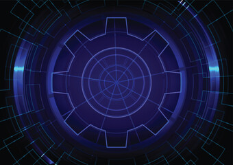 vector illustration of technology modern cyber technology modern background.Technology circle gear wallpaper. - 638259346