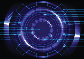 Fototapeta premium vector illustration of technology modern cyber technology modern background.Technology circle gear wallpaper.