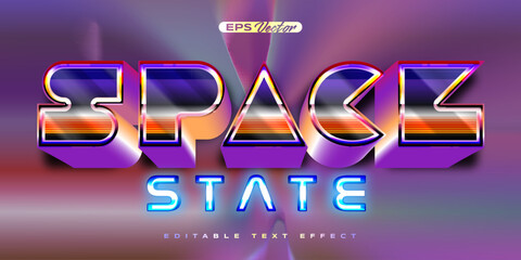 Retro shiny Y2K editable text effect space state