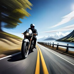 biker on the road