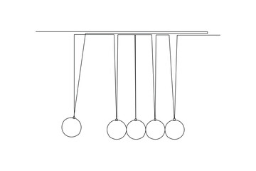 One continuous line drawing of Chemistry and physics laboratory equipment concept. Doodle vector illustration in simple linear style. 