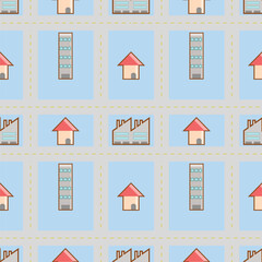Iconic House and building Set A comprehensive collection of vector icons representing various aspects of real estate seamless pattern